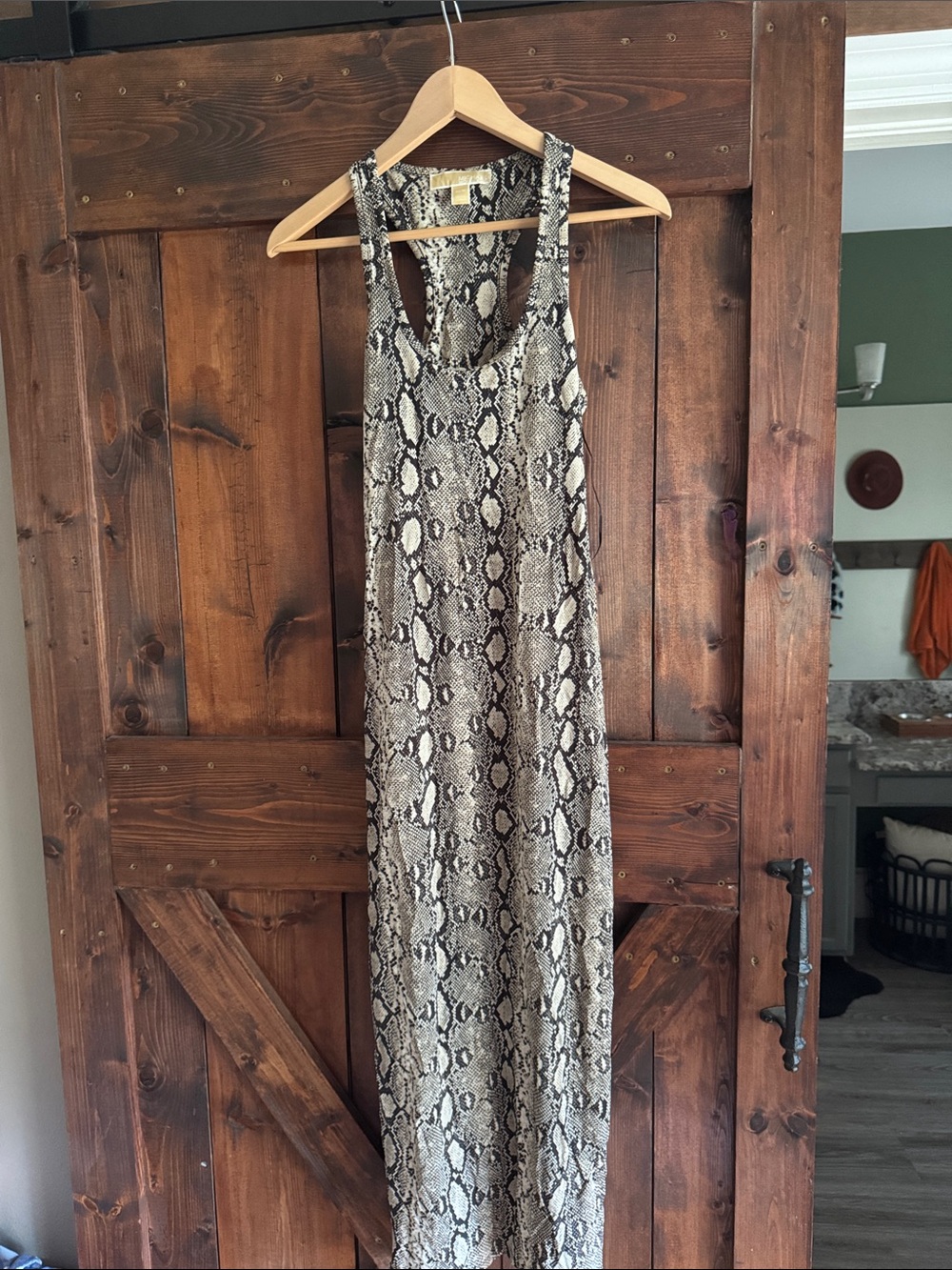 Snake Print Stretch Jersey Ruched Midi Dress